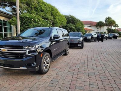 JBCL Car Service Limos at group charity event Jacksonville Black Car Limo Service FAQ Fleet Pickup Photo
